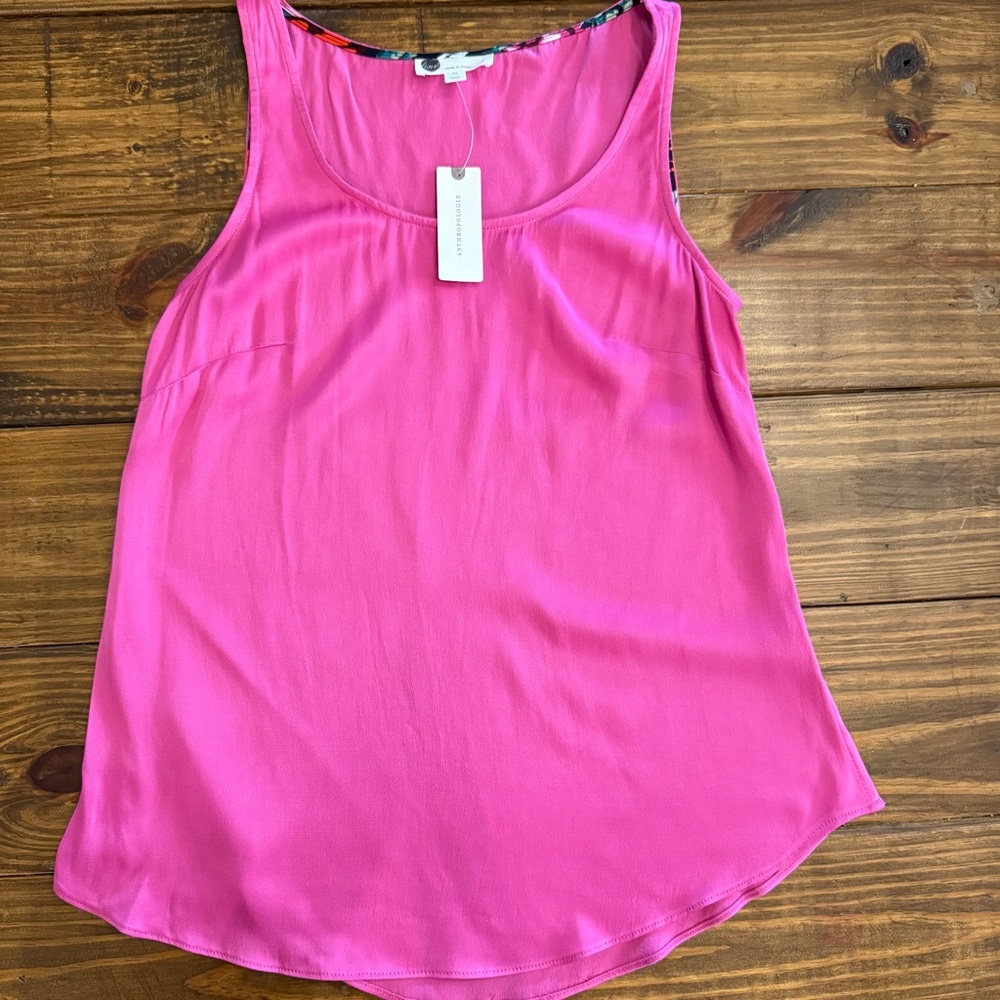 NWT Anthropologie Bright Pink Tank Top